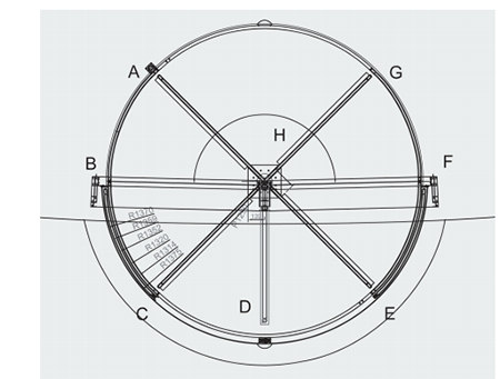 BLASI品牌四翼水晶旋轉(zhuǎn)門-平面圖 BLASI品牌四翼水晶旋轉(zhuǎn)門-平面圖